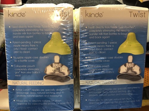 Lot-2 Boxes, 2 In Ea. Box (4 Total) Kiinde Twist Active Latch Nipples Slow Flow