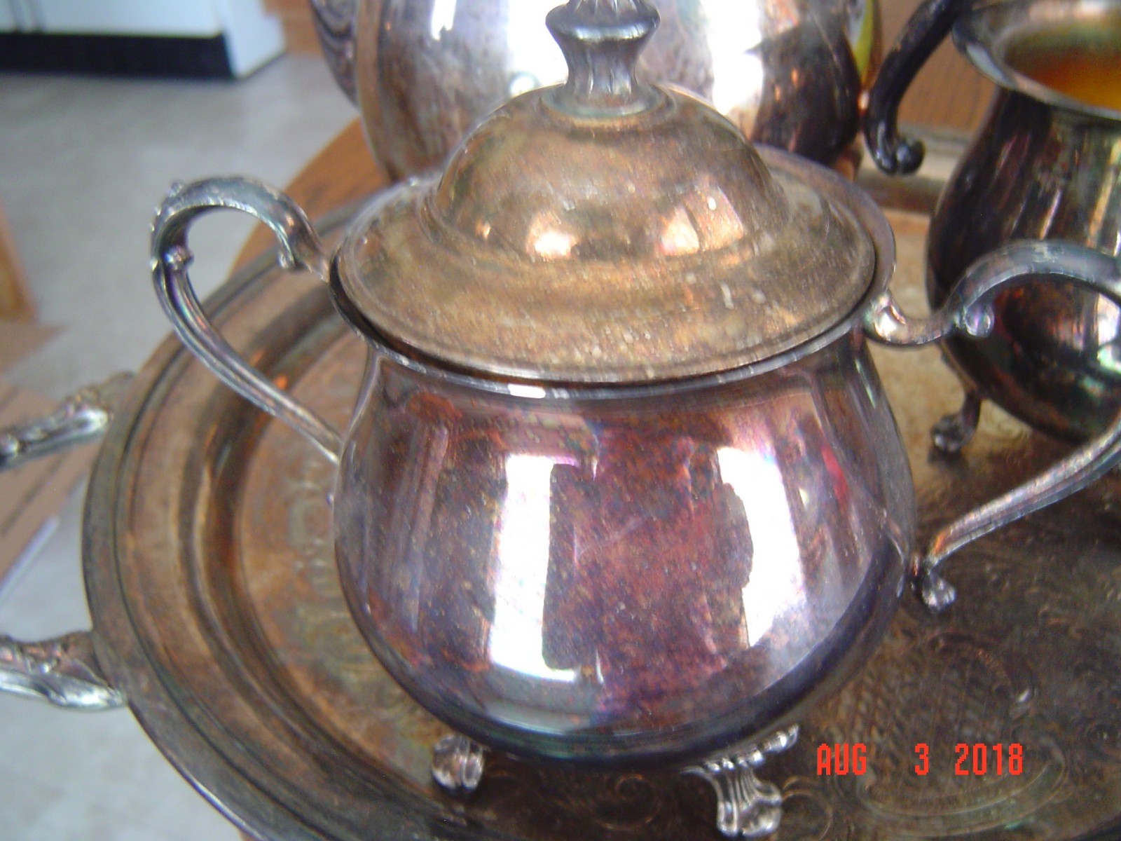 Vintage Sheridan Silverplate Tea Set/Tray