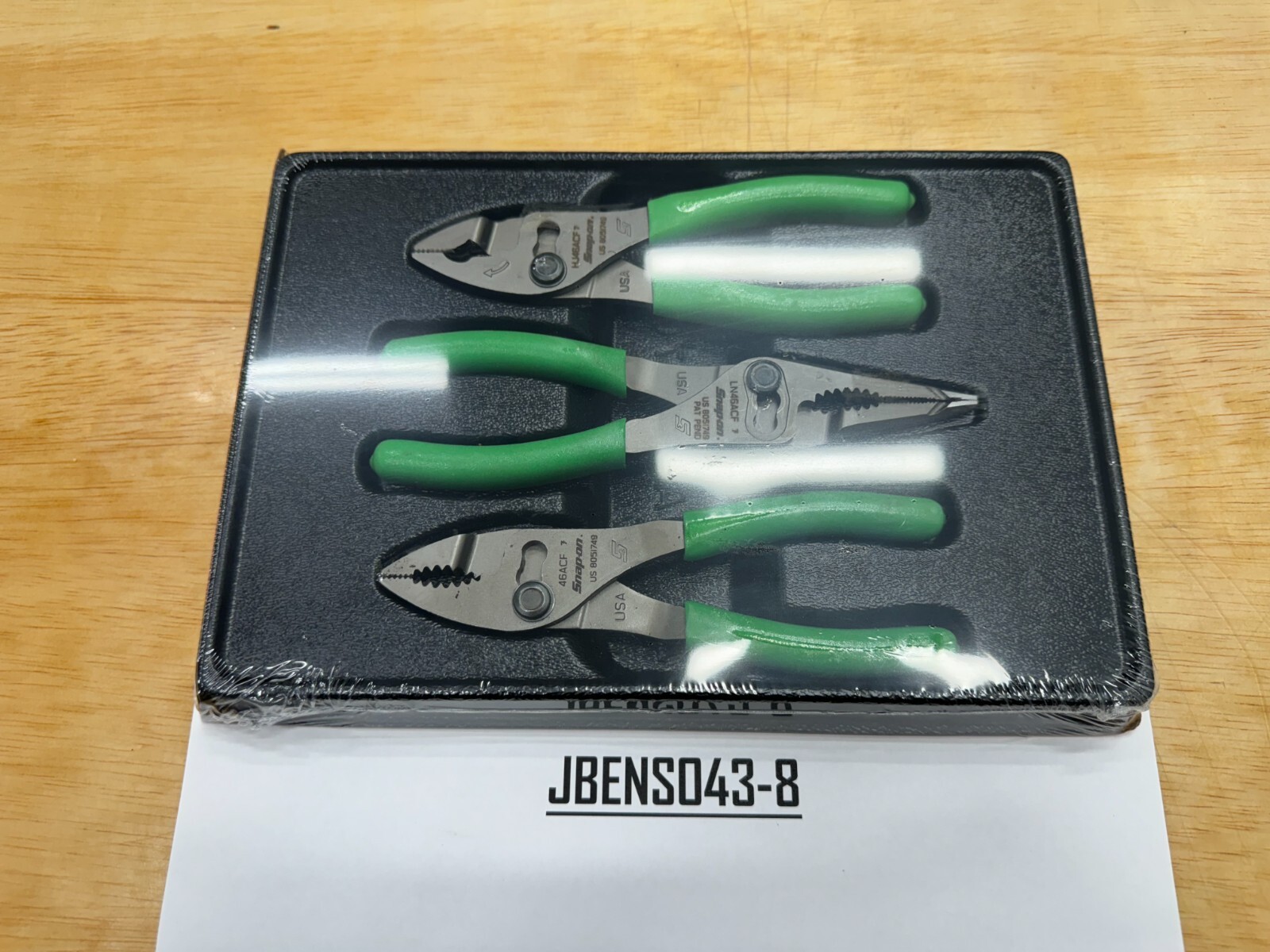 Snap-on Tools USA NEW GREEN 3pc Soft Grip Slip Joint Pliers Lot