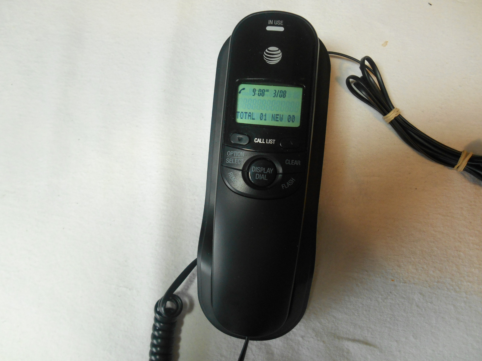 AT&T MODEL TR1909 DESK/WALL PHOME BLACK TESTED RINGER SET CALLER ID CALL WAITING