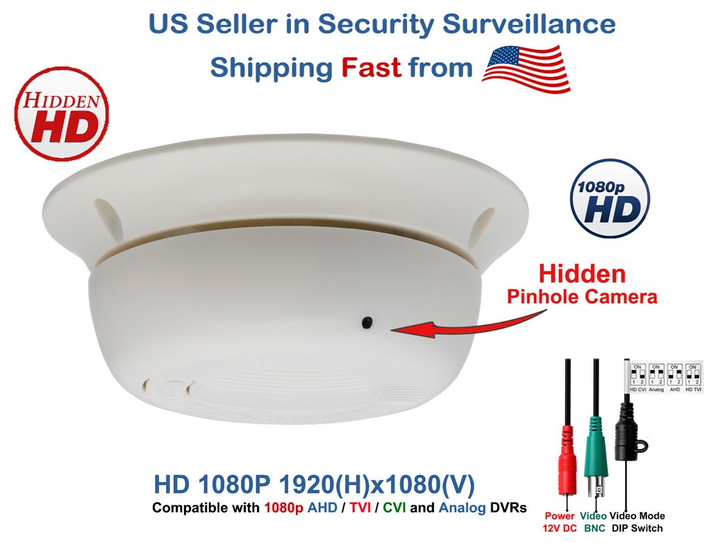 Hidden HD 1080P smoke detector style security camera.