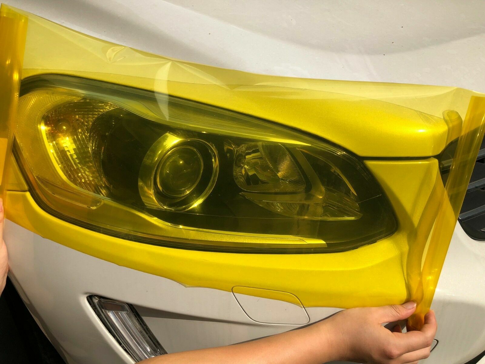 12x48" Glossy Golden Yellow Smoke Headlight Tint Fog Light SideMarker