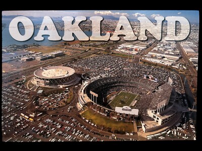 Oakland Coliseum Postcard Vintage Advertising Souvenir Raiders A s