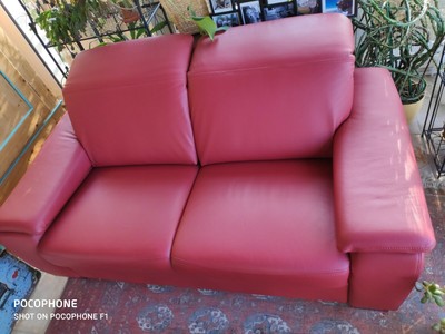 Ledersofa Rot