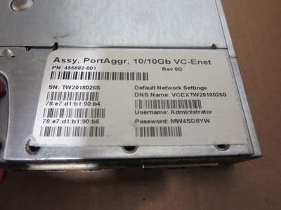 455882-001 HP VC-Enet Virtual Connect Flex-10 10GB HSTNS-BC18-N Module