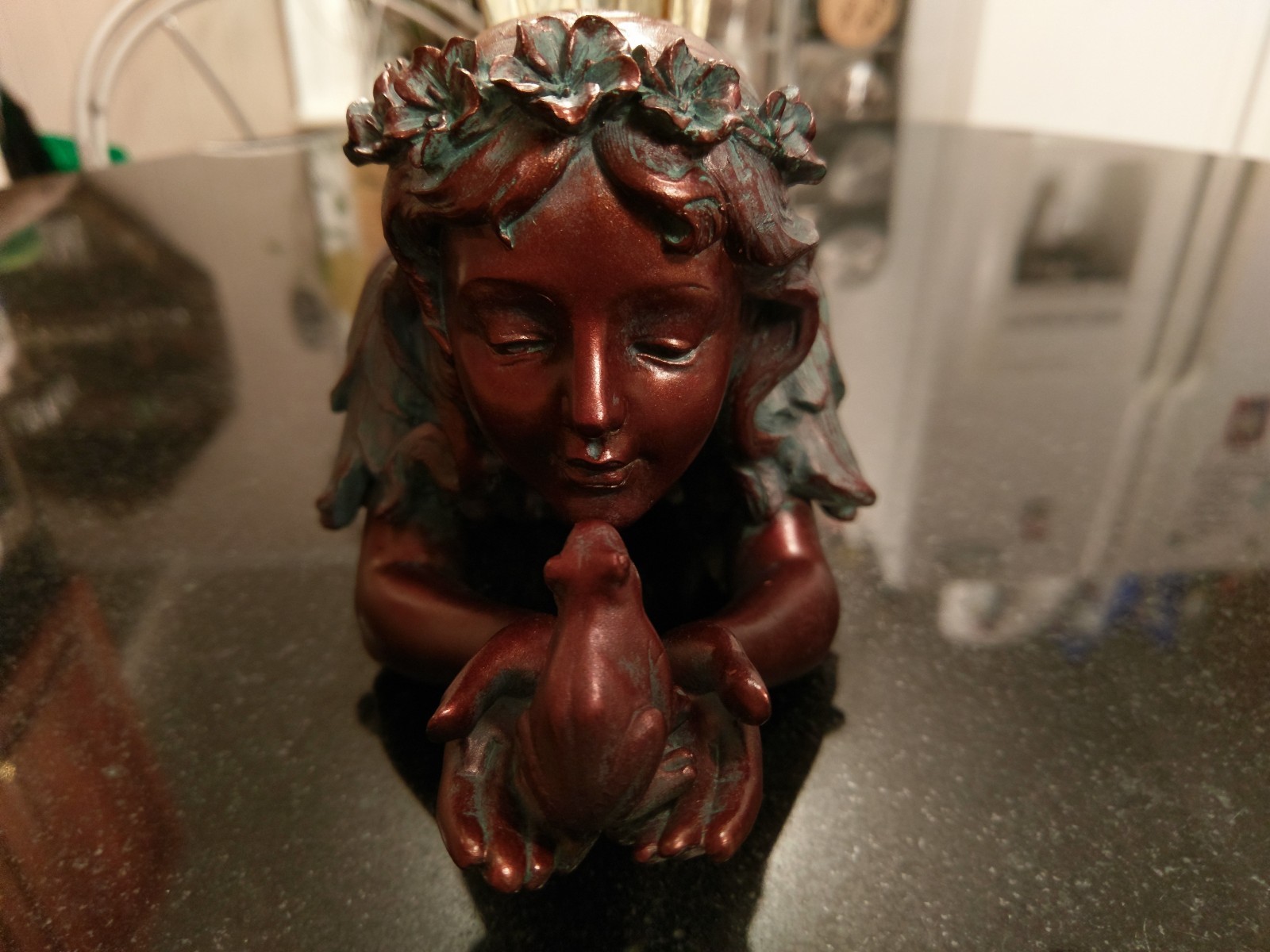 Gorgeous Bronze Look Deck, Desk or Shelf Fairy.Nice!!