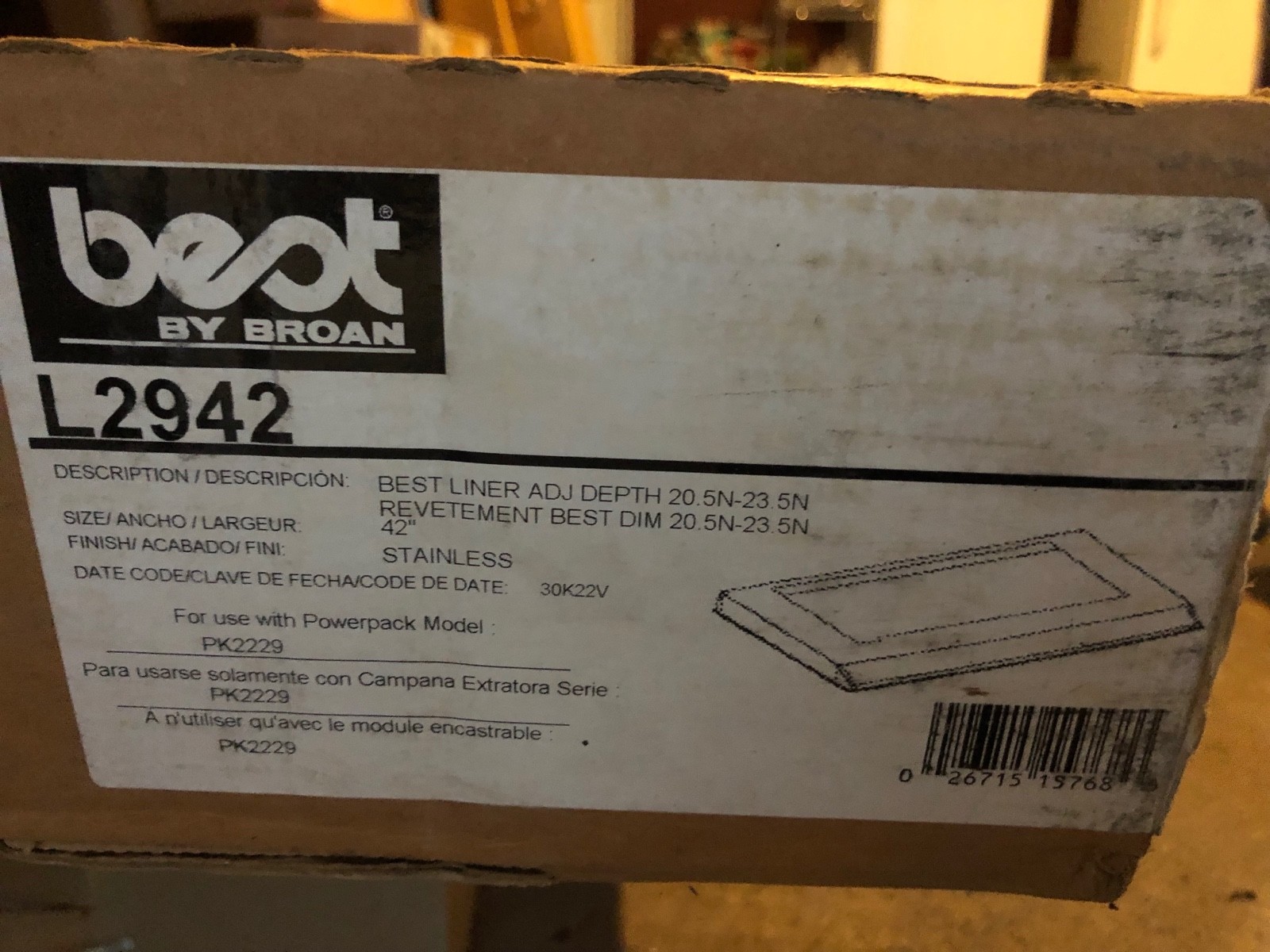 Best By Broan L2942 Custom Hood Liner 42