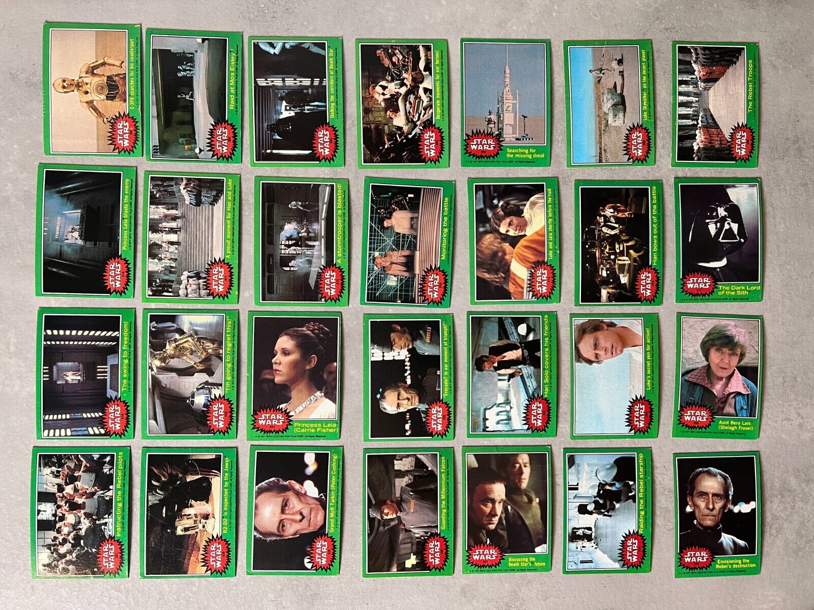 1977 Topps Star Wars Green Border Series 4 Partial Trading 1977 Topps Star Wars Green Border Series 4 Partial Trading