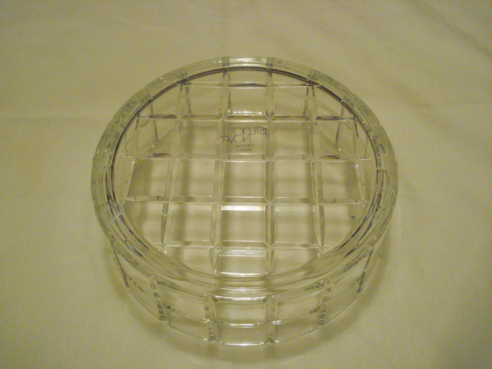 Lovely Crystal Serving Bowl By Studio Nova Japan Art Deco Modern Style 2