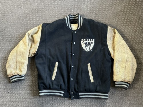 ジャケット・アウター GOLDEN  Double Raiders Jacket Vintage 90's Mirage Oakland Raiders 1967 Throwback