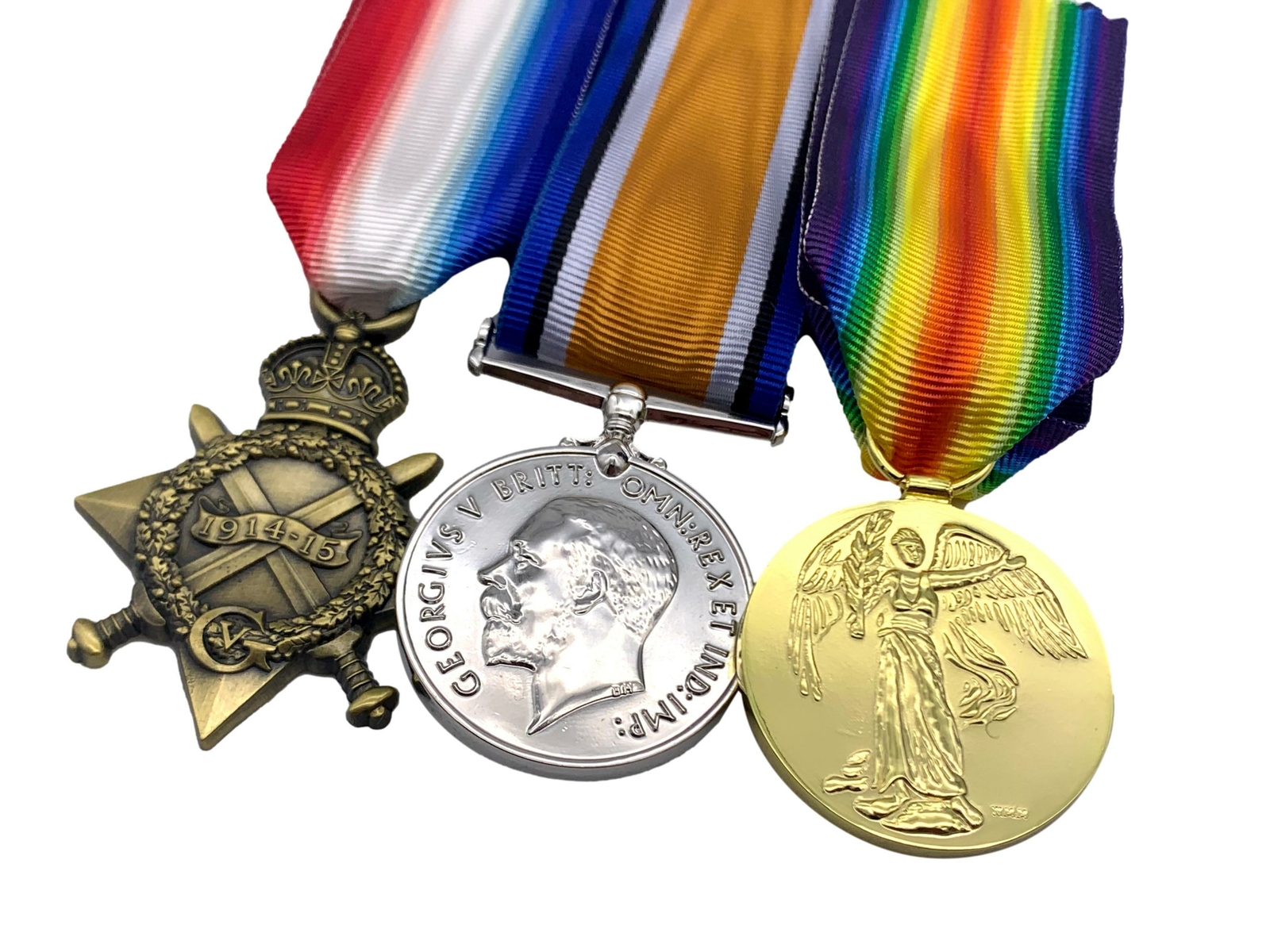 WW1 Medal Trio, 1914/15 Star, British War And Victory Medals, Full