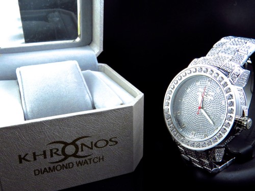 Pre-owned Khronos White Iced Bezel & Band  Jojino Joe Rodeo Genuine Diamond Watch 50mm