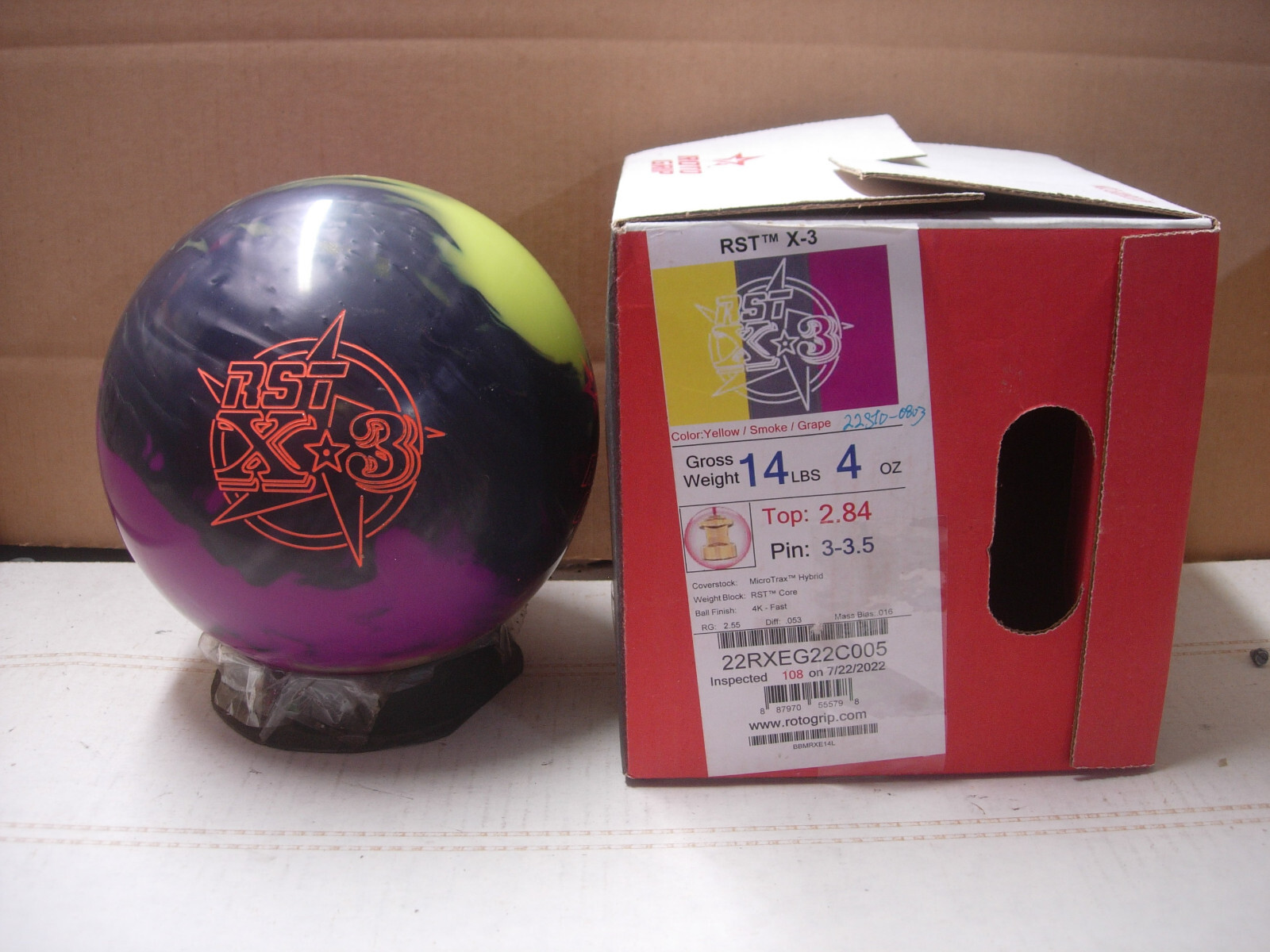 送料込み【新品】RST X-3 スクワッド　ロトグリップ　15ポンド4オンス　1 ロトグリップ RST X-3 スクワッド ボウリングボール RST X3スクワッド
