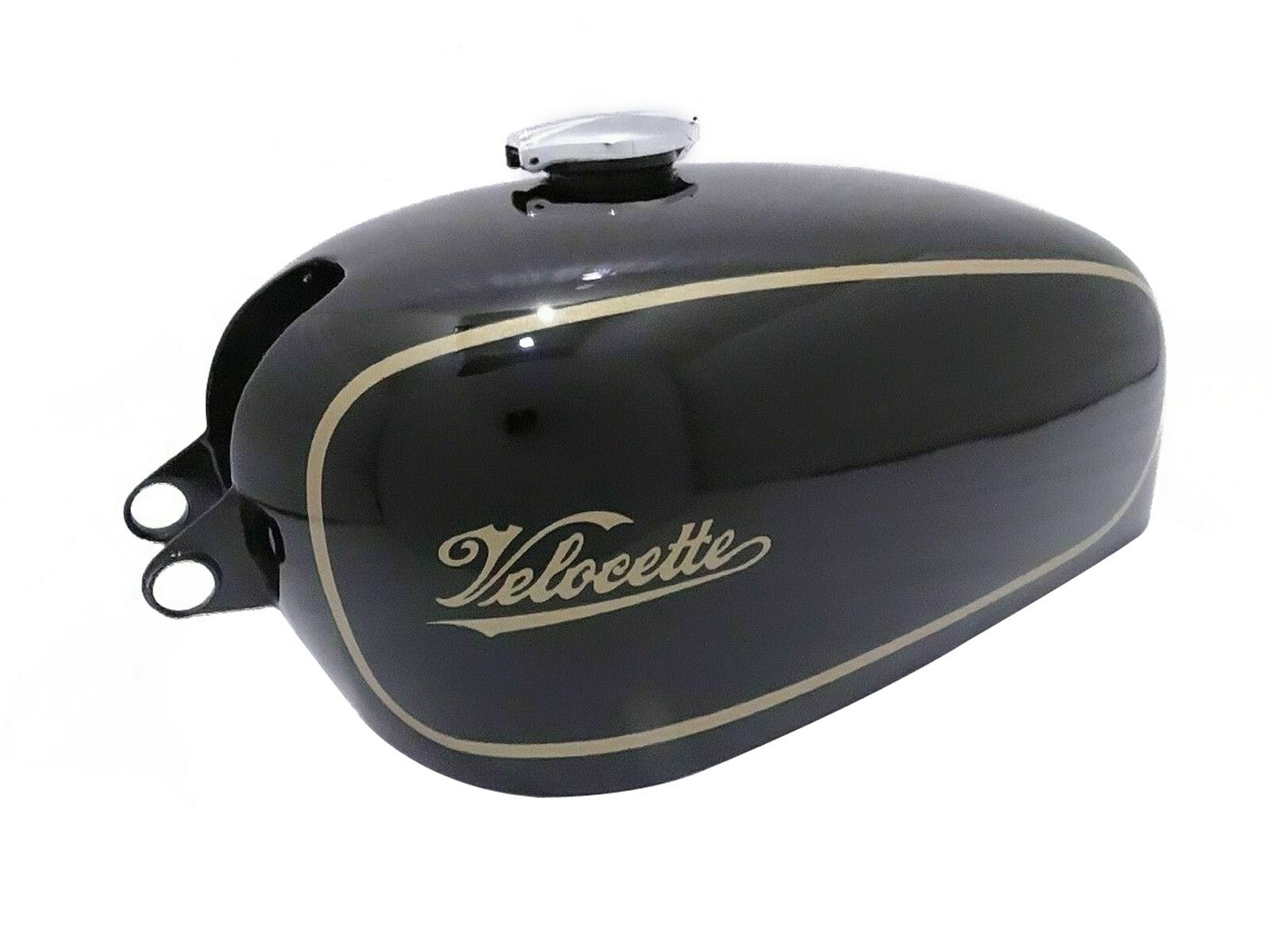Fits Velocette Thruxton Clubman 500 Black Painted Petrol Fuel Tank With Cap  