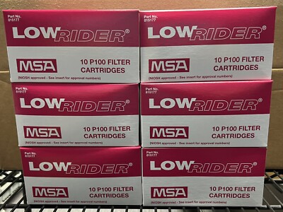 MSA 815177 P100 Filters 6 Boxes of 10 Low Profile Cartridges (60 Total)