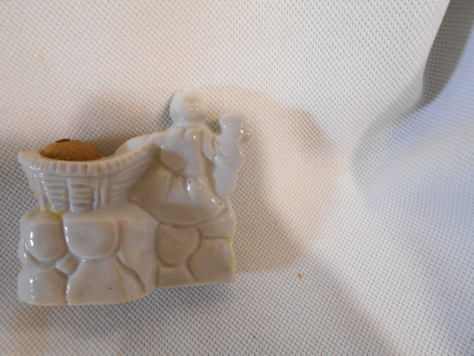 vintage victorian lady with violin sewing pin cushion made in Japan