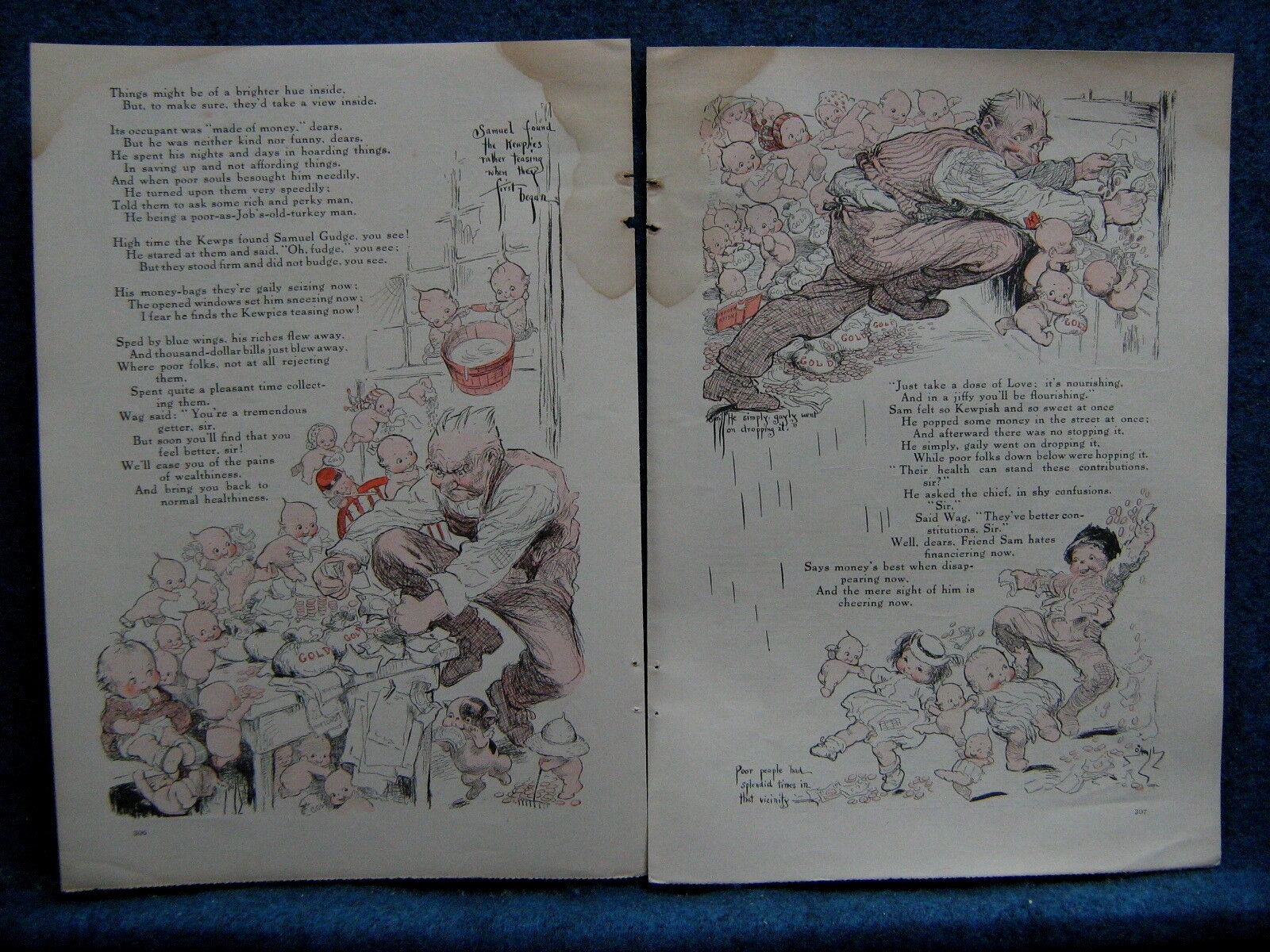 1915  Rose O'Neill - THE KEWPIES AND SAMUEL GUDGE - 4 pages sketches & poems