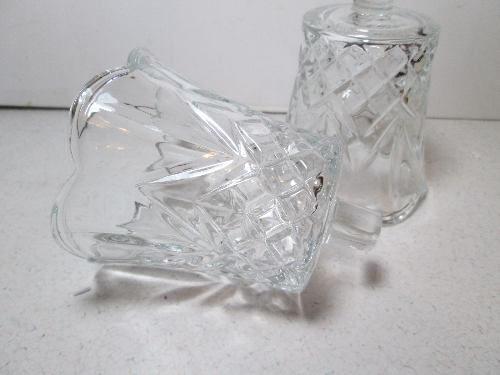 2 - Vintage Homco Home Interior Clear Votive Candle Holders Scalloped Top