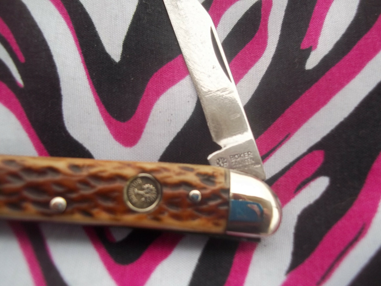 VINTAGE BONE HANDLE GERMAN TREE BRAND BOKER POCKET KNIFE