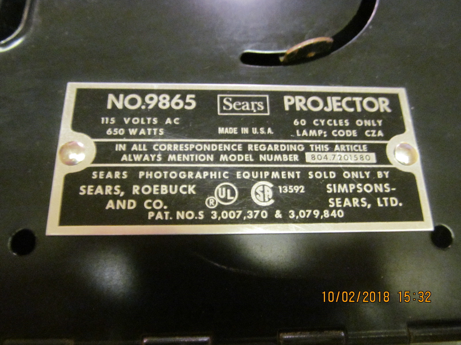 Sears Tower Automatic 500 Slide Projector # 9865