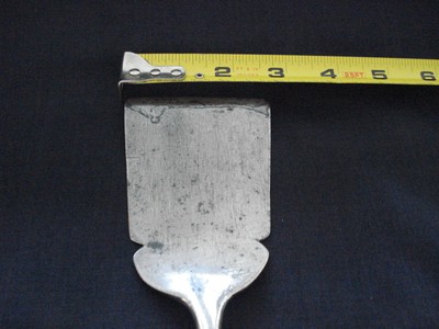Hand forged polished iron peel blacksmith made spatula turner wood handle 14