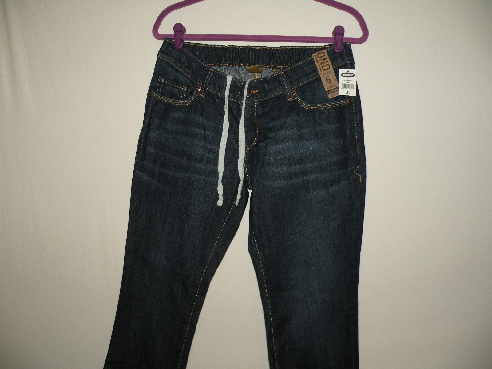 Old Navy Denim Maternity Jeans Real waist straight leg 6 regular stretch NWT