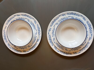 6 Pc Corelle by Corning Blue CORNFLOWER Dinner Plates, Salad Plates,Cereal Bowls