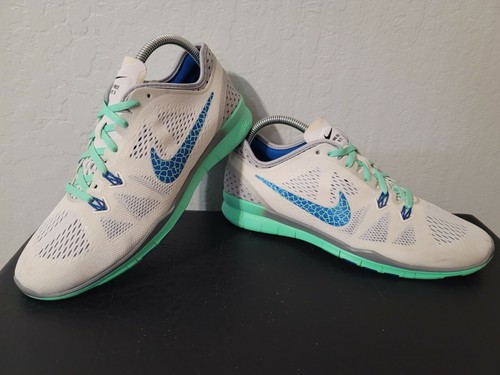 Nike Free 5.0 TR Fit 5 Women's 8.5 Athletic Running Shoes White Aqua Blue |  eBay