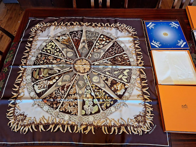 HERMES Silk Scarf ''Pays de Epices'' Unused w/ original box beautiful spices