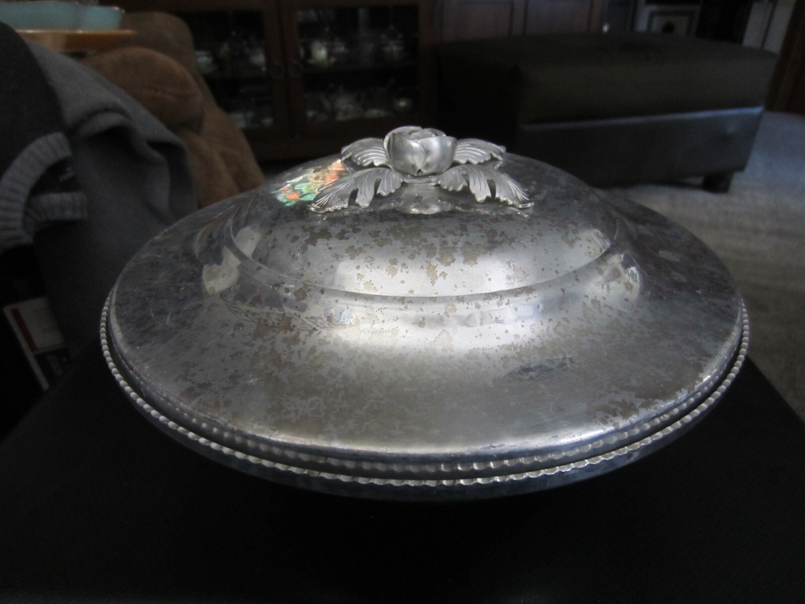 Vintage Trade Continental Mark Hand Wrought Silver Look Oval