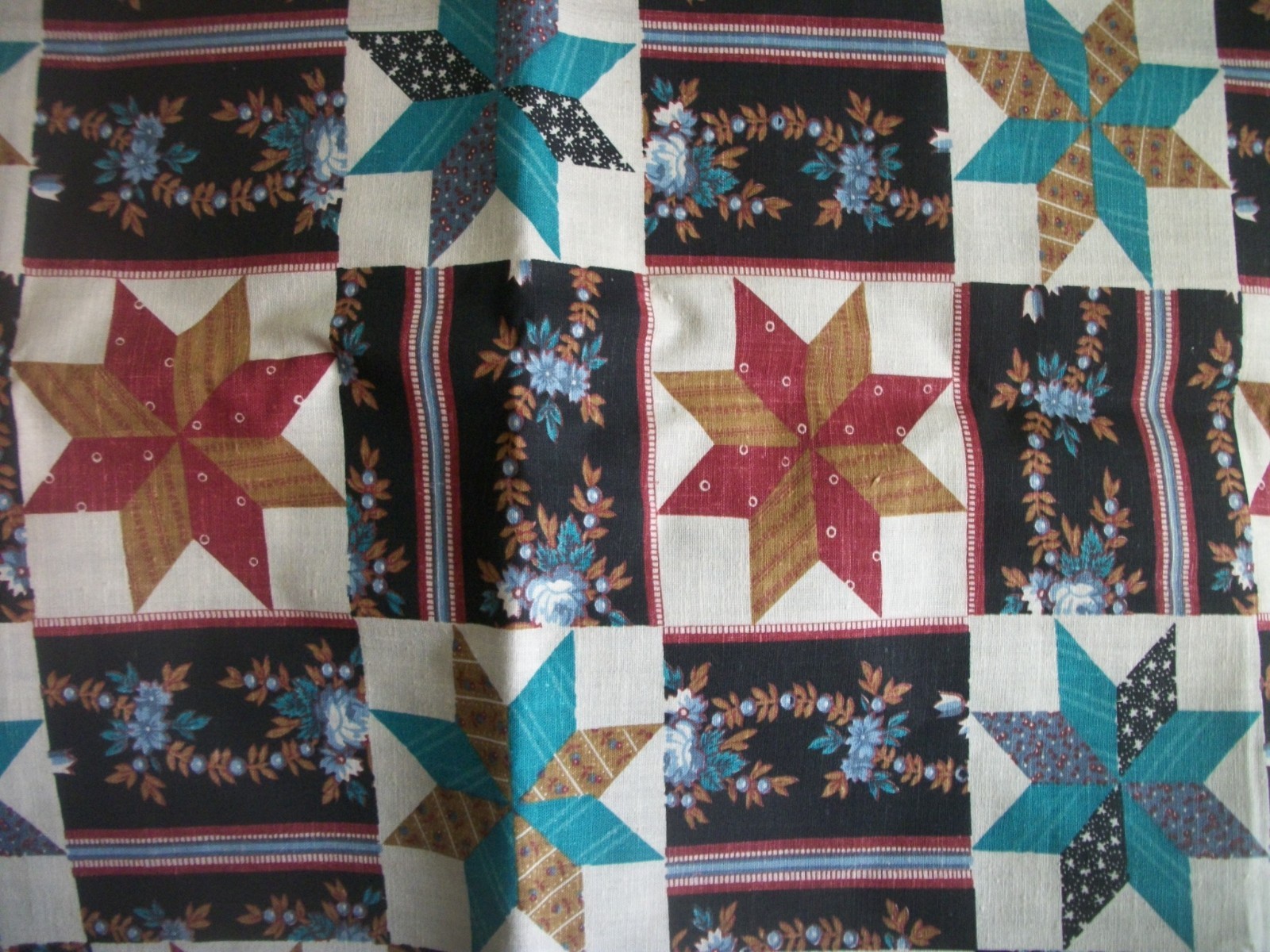 Pieced Quilt Look Design Printed Material 2 yards Fabric MT163