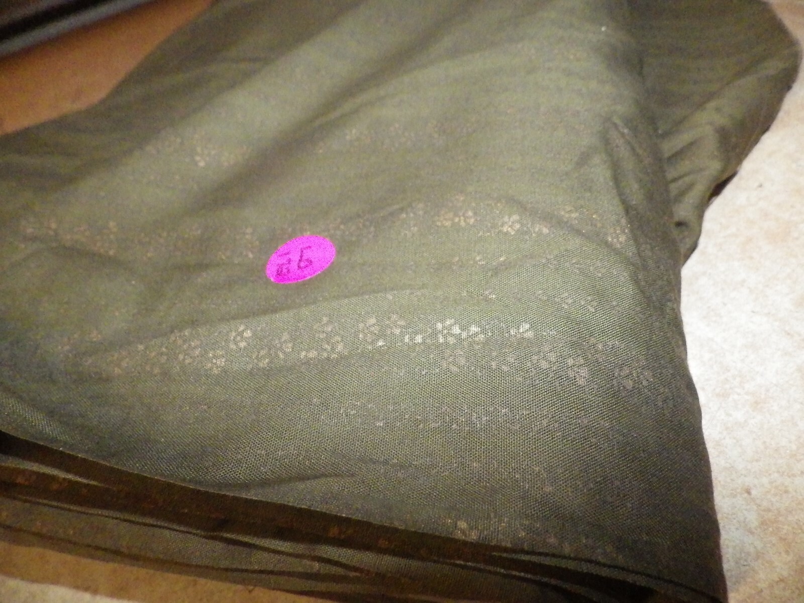 LARGE VINTAGE NOS upholstery fabric CLOTHING  LOT GREEN FLORAL RAYON POLYESTER