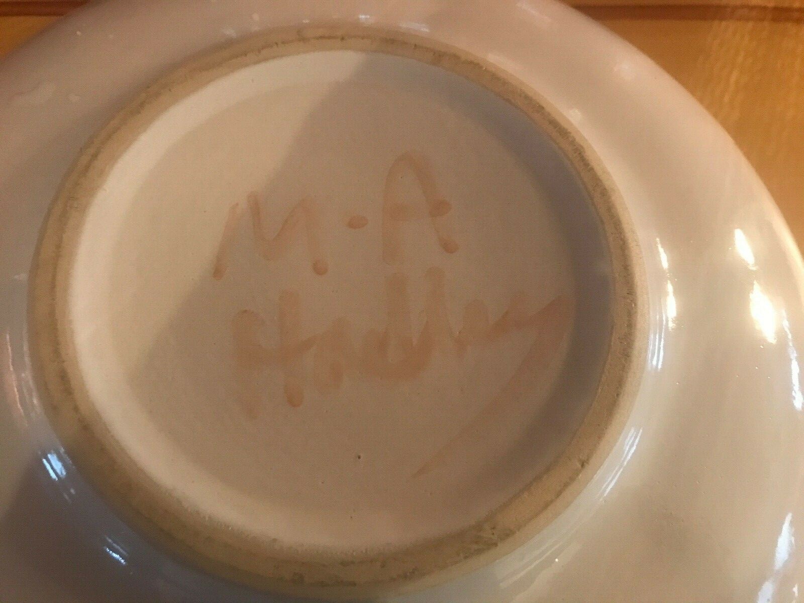 M A Hadley PEAR & GRAPE Pink - Large Round 11