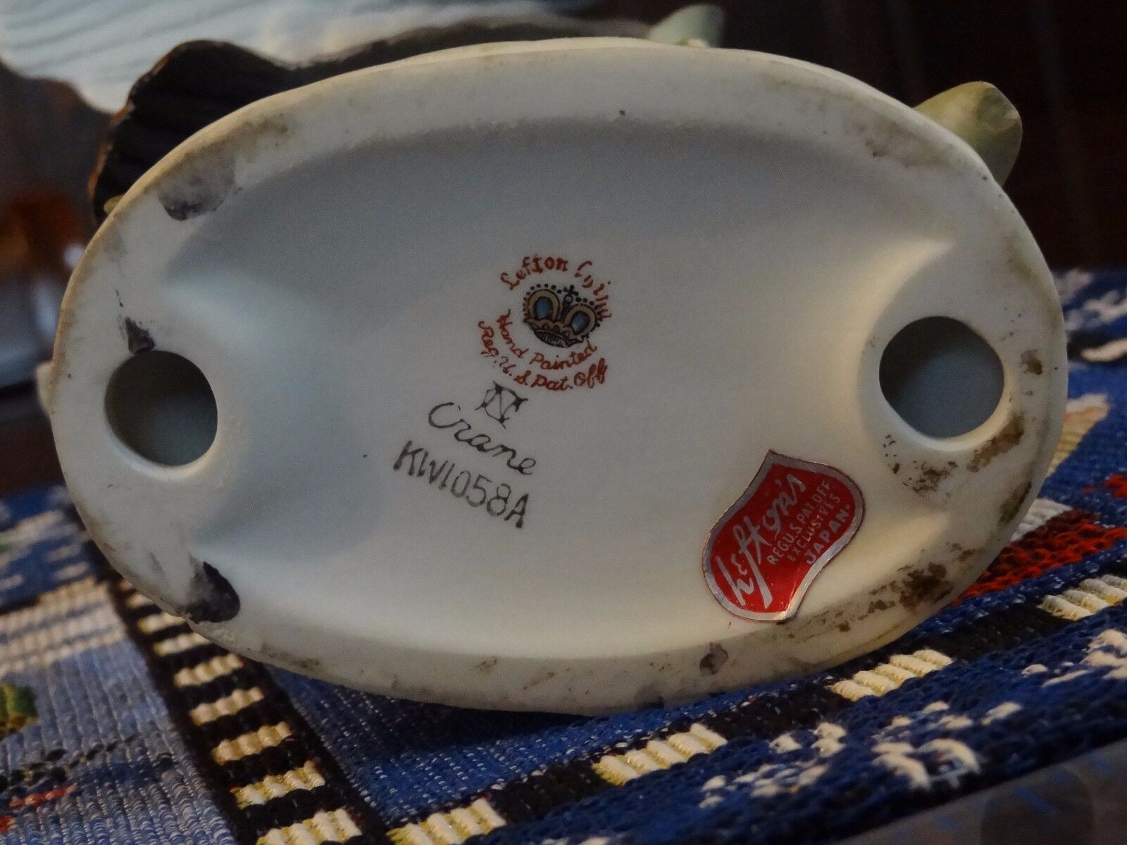 LEFTON China Female Crane Spaghetti Crest Porcelain #KW1058A Japan Vintage