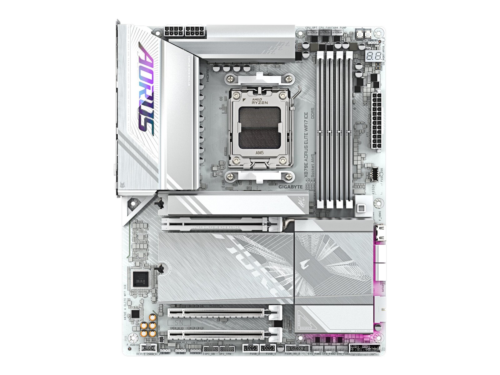 GIGABYTE X870E AORUS ELITE WIFI7 ICE, Mainboard weiß