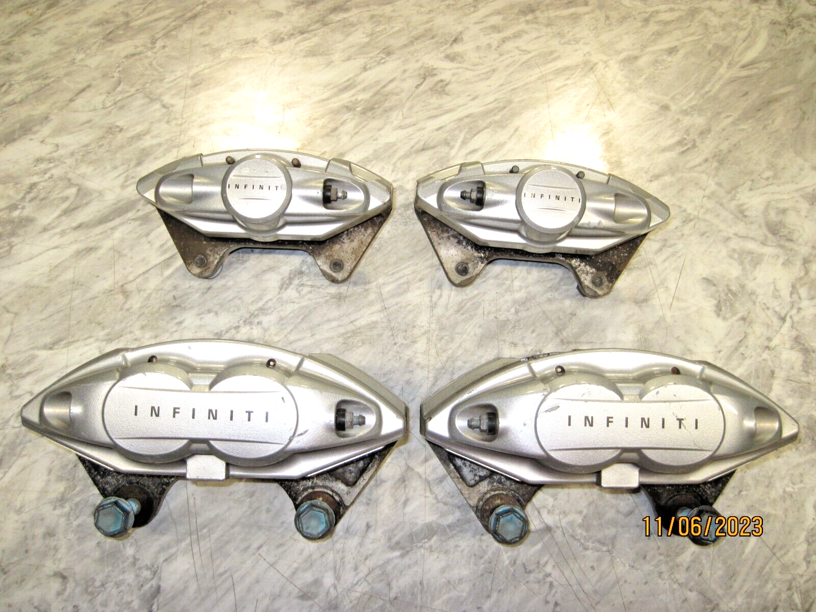 (SET OF 4) 2014 2015 INFINITI Q50 AKEBONO Brake Caliper's Left Right Front Rear
