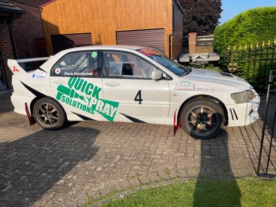 Mitsubishi evo7 rally car.