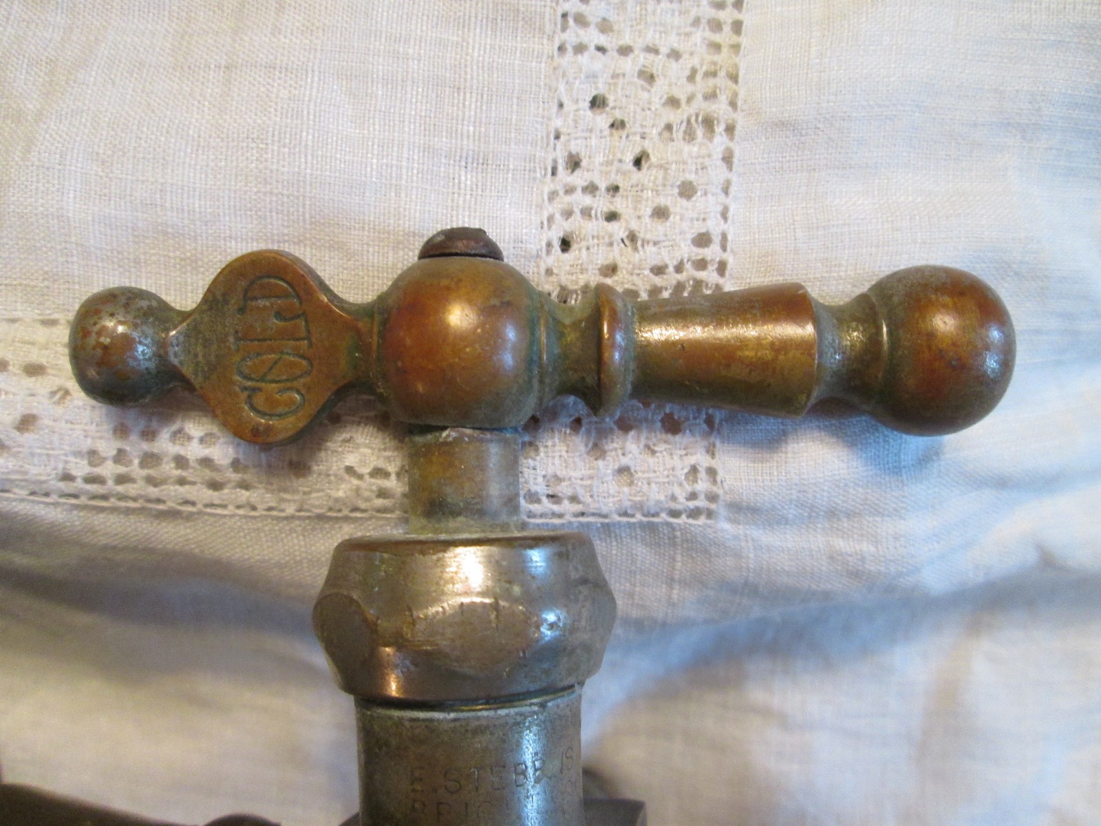 Antique Faucet Bathroom Sink Vtg Victorian Plumbing Deco E. Stebbins Mfg. Co.