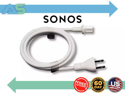 Genuine NEW OEM SONOS 7A/125V 2-Prong 2M/6FT US 2 Prong Power Cable Cord -White