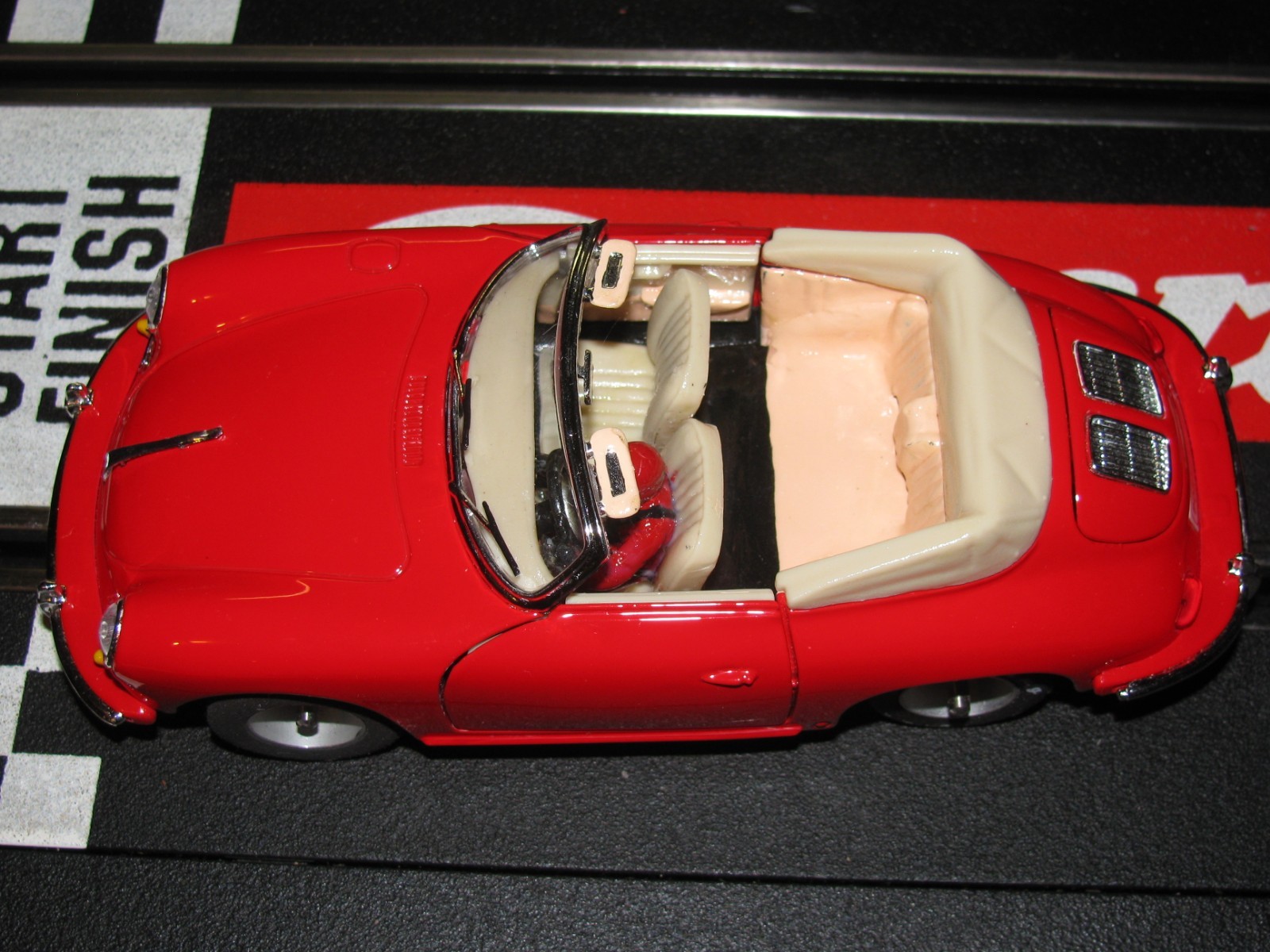 Porsche 356 Cabriolet Slot Car Racer with many Modifications 1/24 Scale - NICE