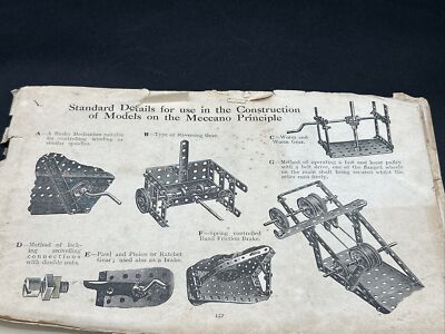 Antique Metal Toy Construction Manual Meccano  Principles Book pg 5- 125