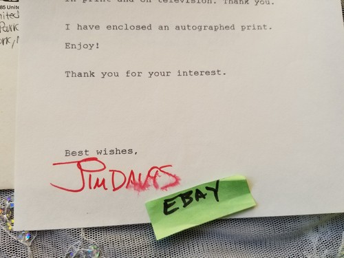 Jim Davis SIGNED Garfield Just A Friendly Note 1988