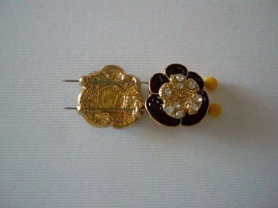 2 Hole Slider Beads Double Flower Black Made With Swarovski Elements 5 Pcs