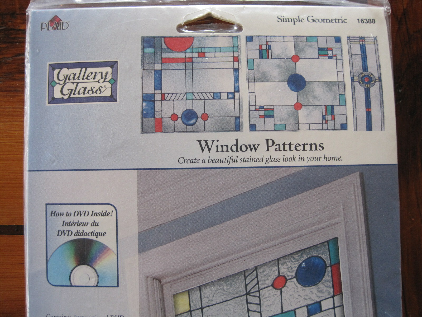 PLAID Gallery Glass WINDOW PATTERNS Simple Geometric #16388 New Sealed