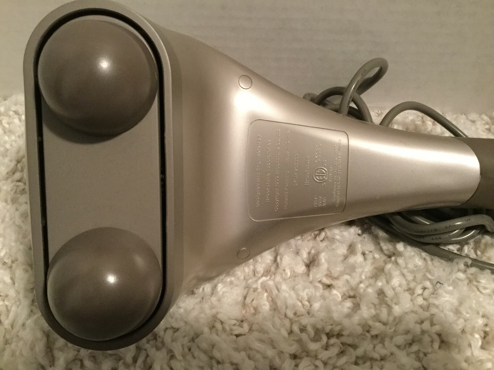 Brookstone Handheld Dual Node Percussion Massager Model #235333 Programmable