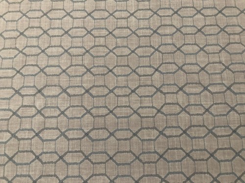 Kerry Joyce Geometric Linen Print Fabric- Geo / Blue on Powder 3.65 yd 1039-02