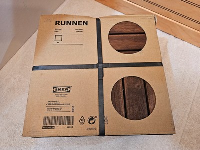 IKEA Runnen Deck Tiles 9 sq feet 902.342.26 Brown - 8 NEW Tiles - 1 Damaged Tile