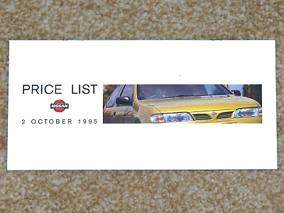 1995 NISSAN RANGE PRICE LIST inc 200SX Micra QX Primera Almera