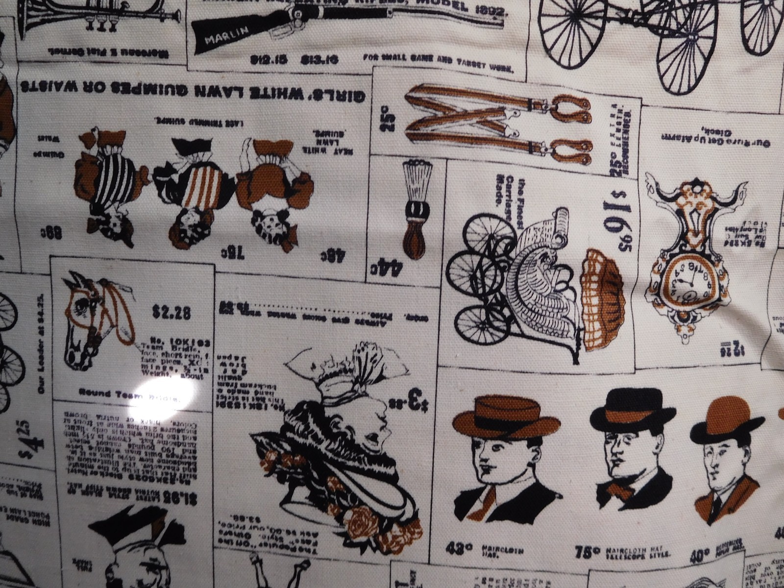 2 Yards VINTAGE Brookhaven Textiles Inc Patt 672 Victorian Catalog Print Fabric