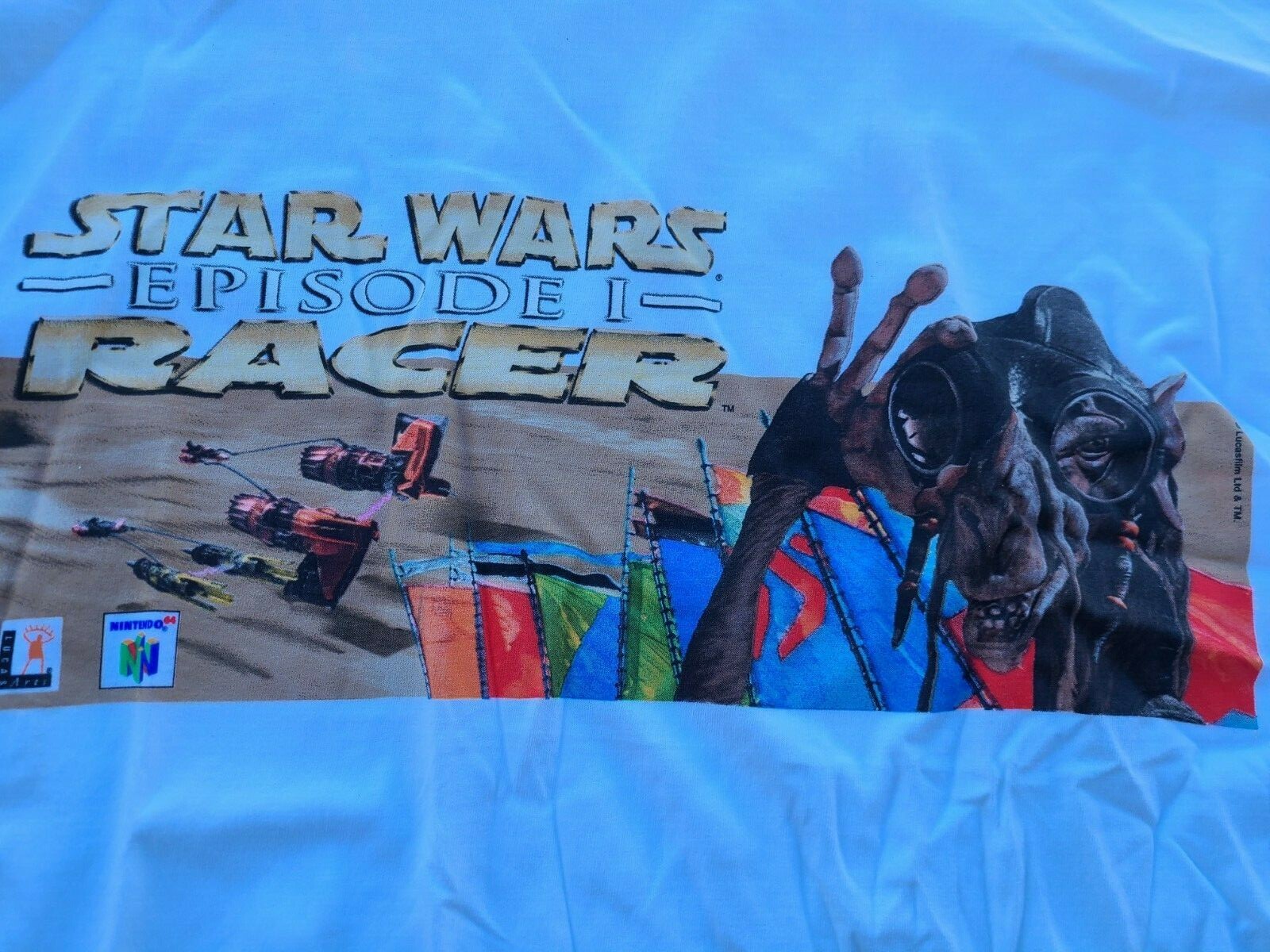90S STAR WARS EPISODE1 RACER Tシャツ Game L Star Wars Episode I Racer T Shirt Vintage 90s 1999 Nintendo